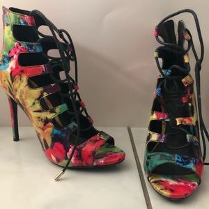 Lace up booties (never worn)